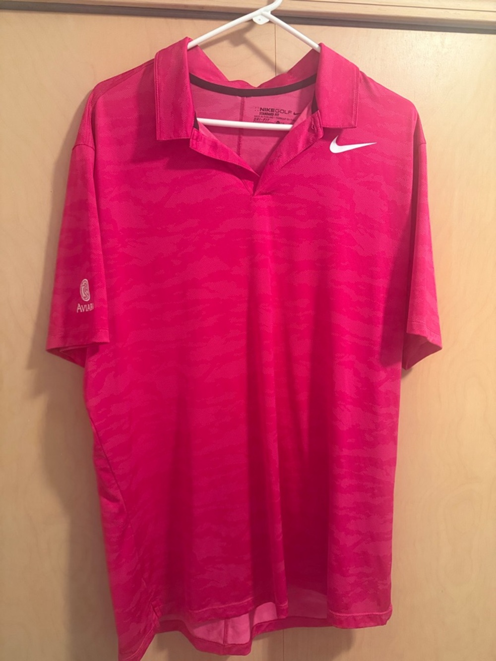 Nike Men’s Pink Performance Polo with Swoosh